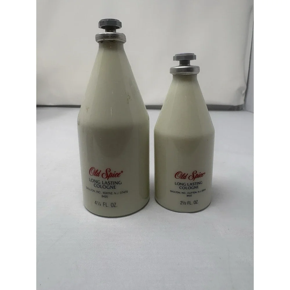 Vintage Old Spice Orignial Milk Glass After Shave Long Lasting Star Tops Empty 2